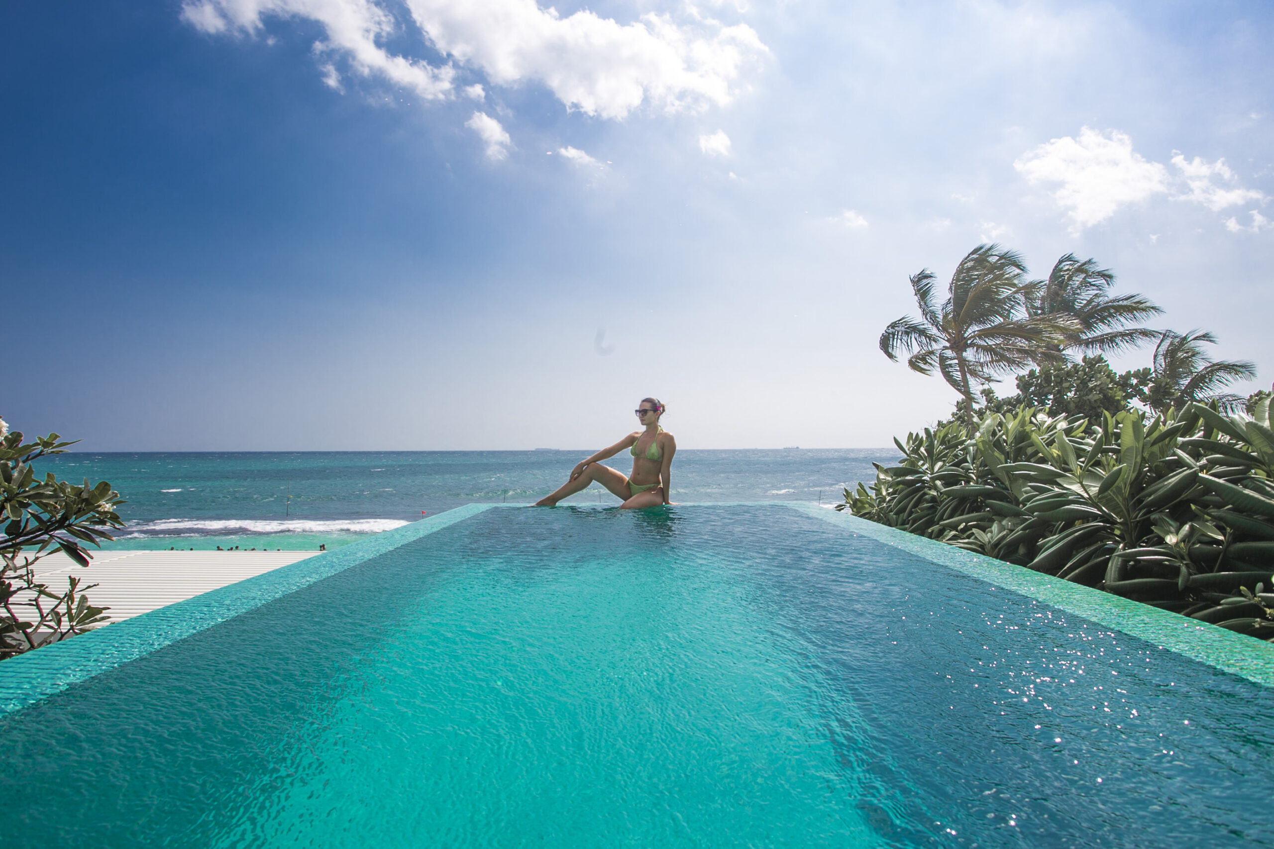 poolside view at a beach resort in galle sri lanka