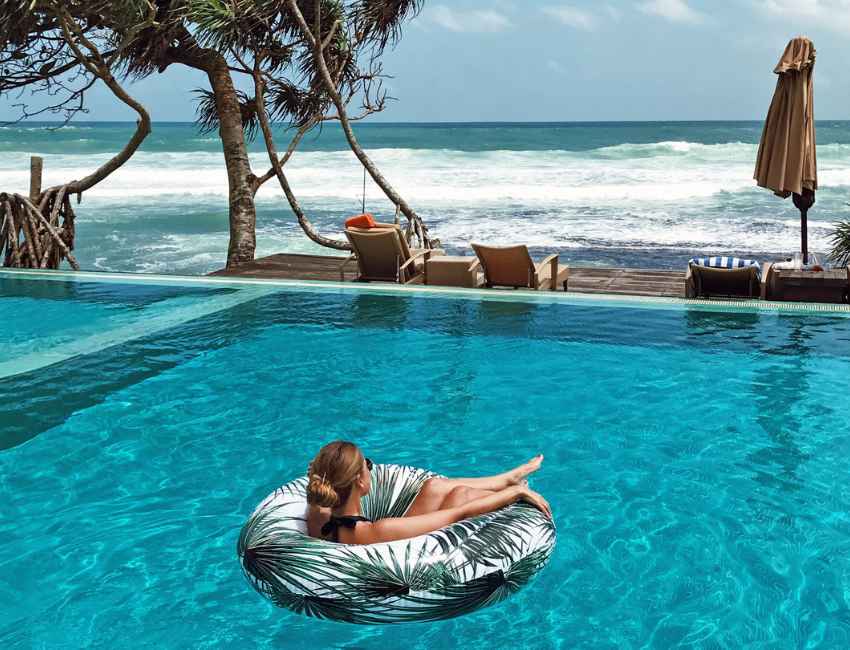 poolside view at a luxury boutique hotel in galle