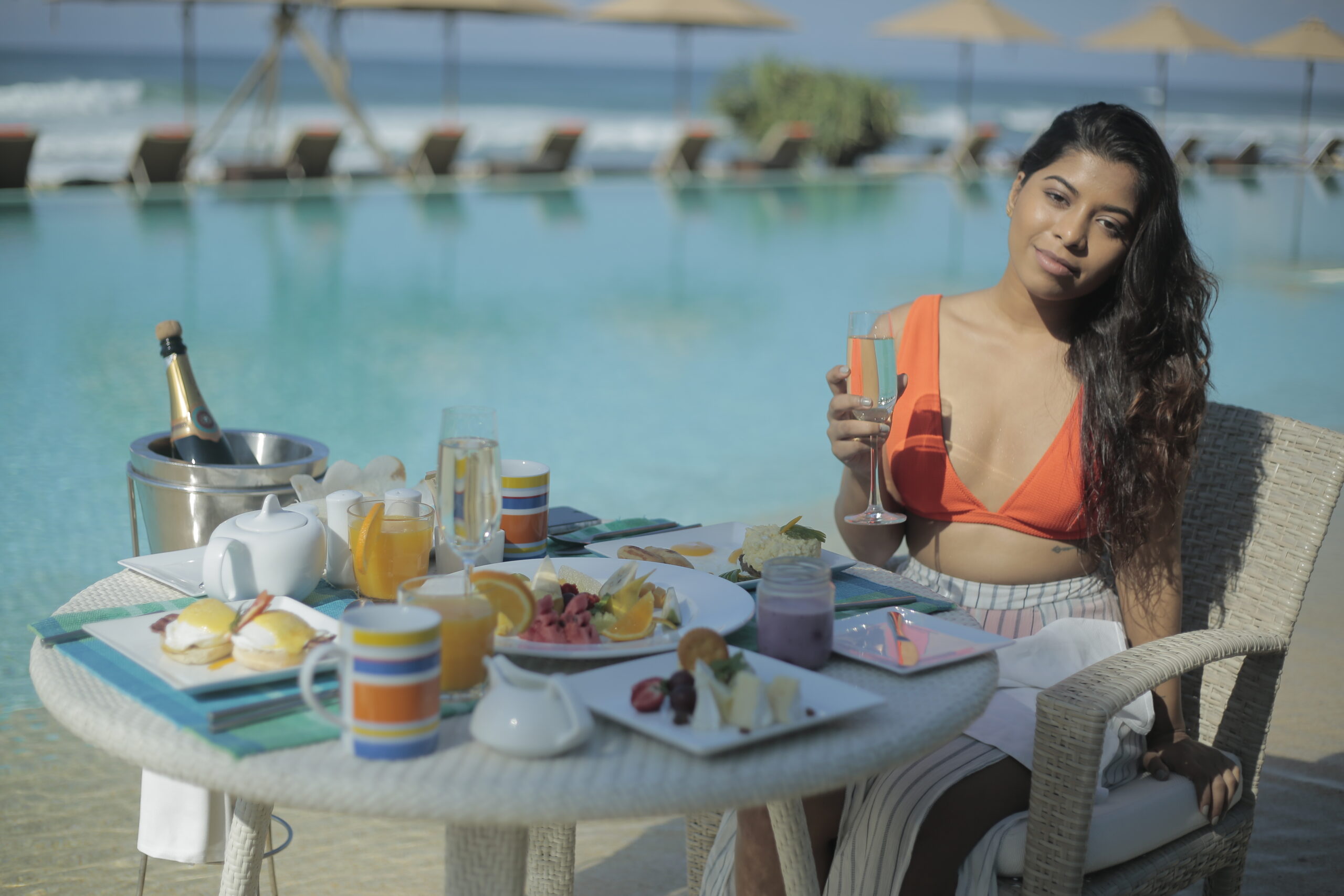 Beachfront dining at The Fortress Resort & Spa, one of many ahangama hotels
