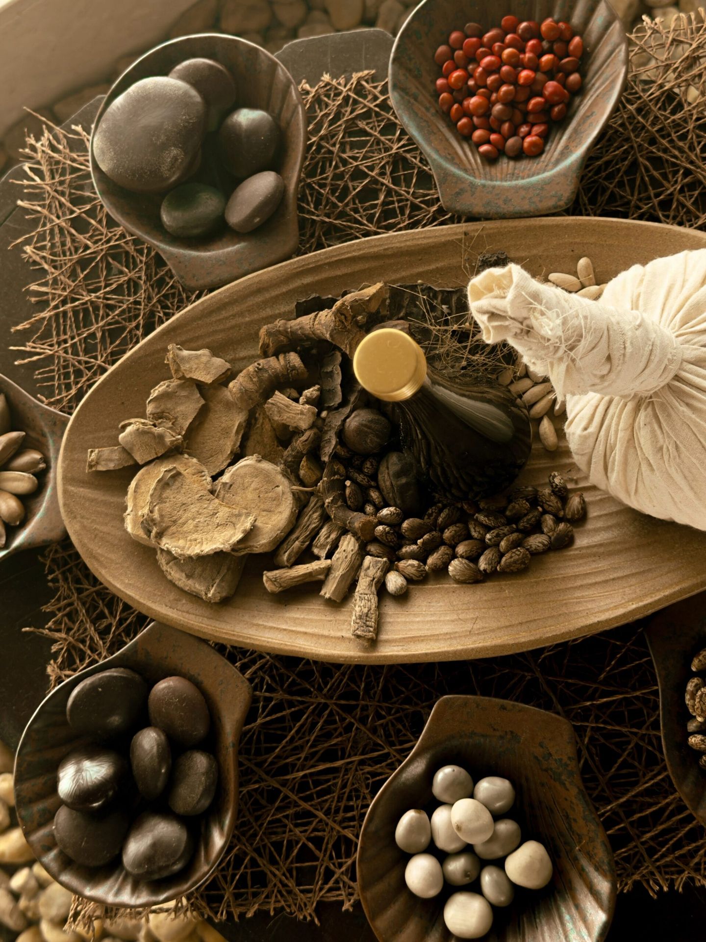 Ayurvedic herbs and wellness ingredients at The Fortress Resort and Spa in Koggala near Galle