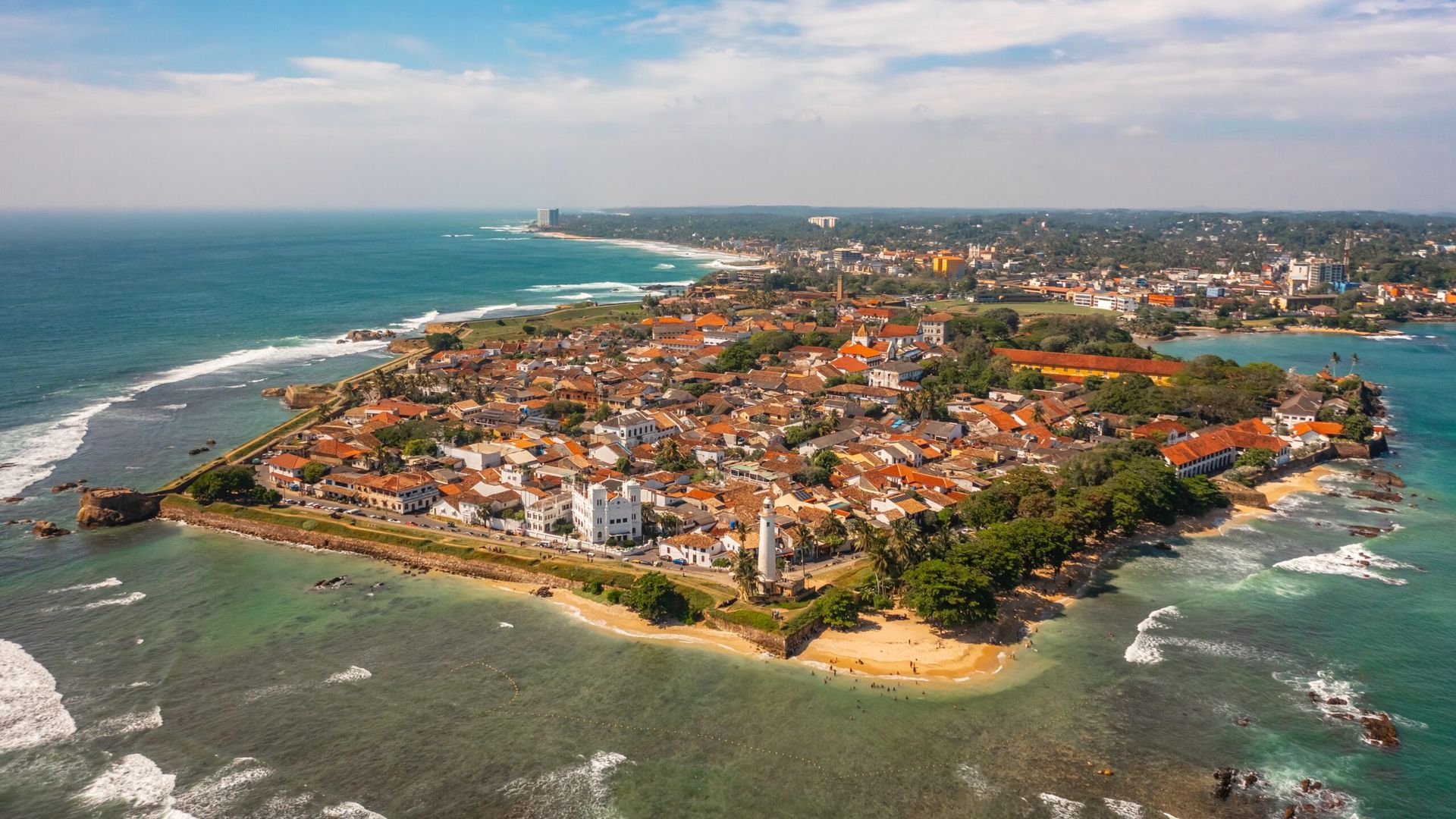 Aerial view of historic Galle Fort on Sri Lanka’s South Coast