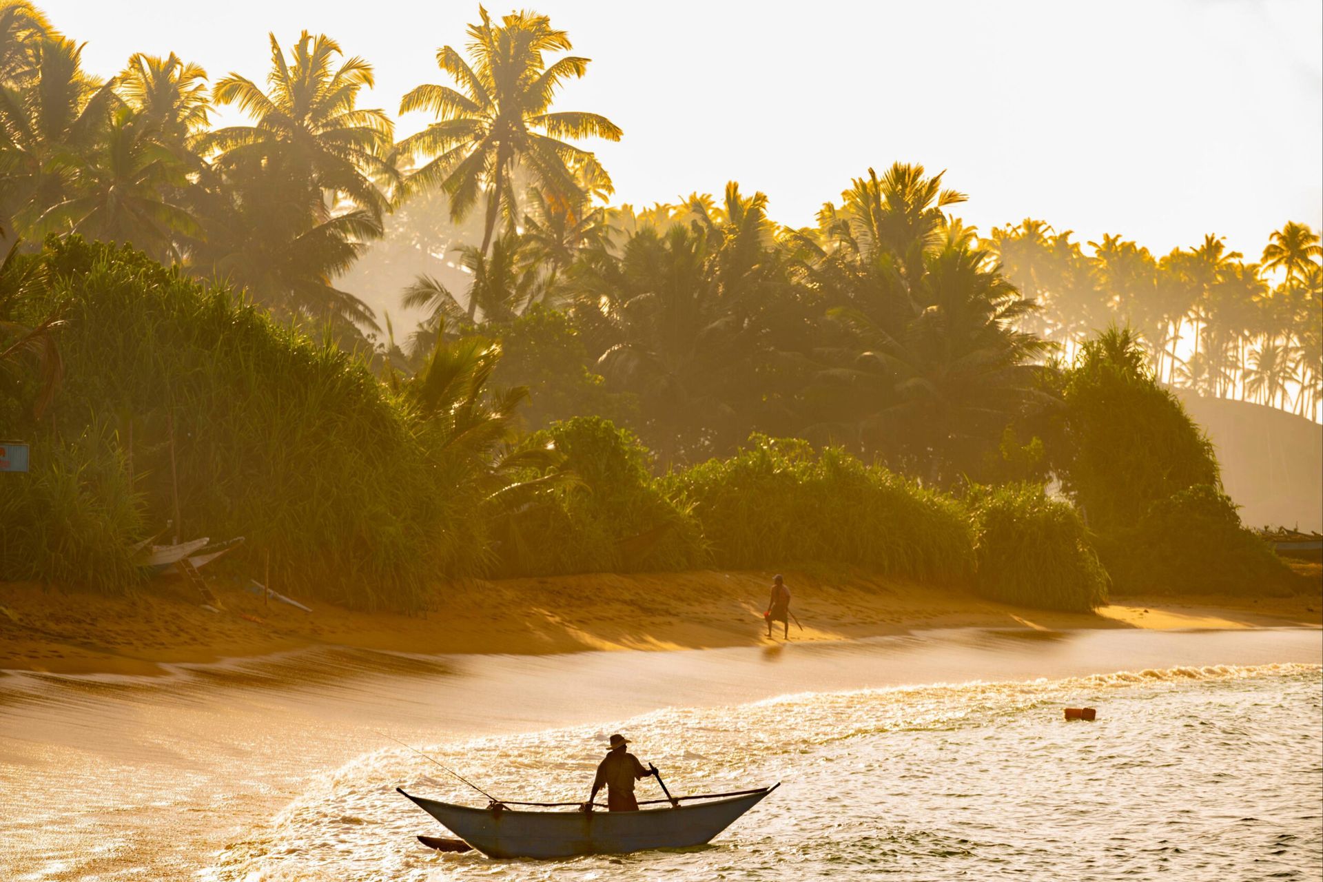 Coastal scenery near Koggala on Sri Lanka’s South Coast during the beach season