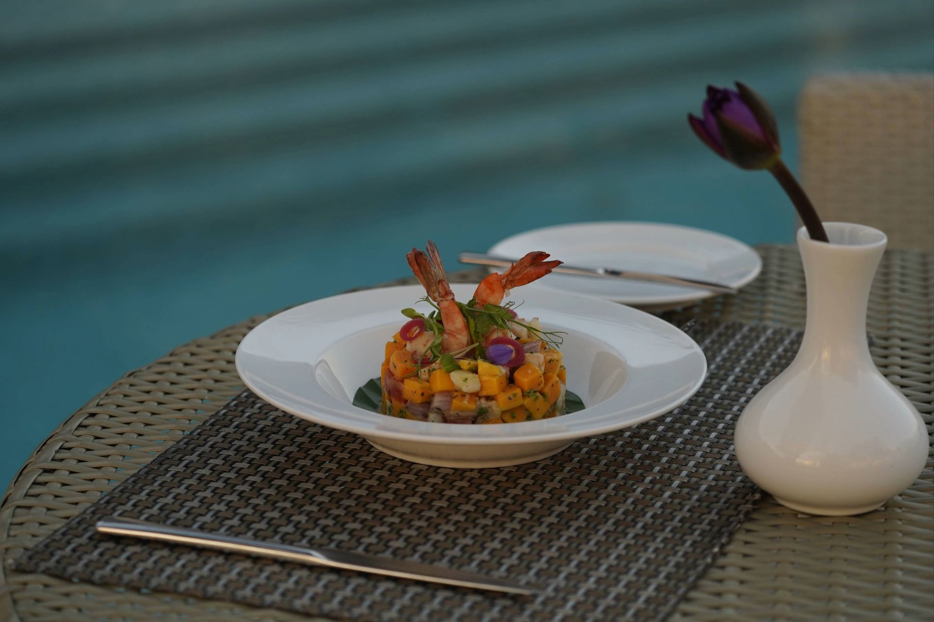 Seafood dish served at The Fortress Resort and Spa in Koggala near Galle